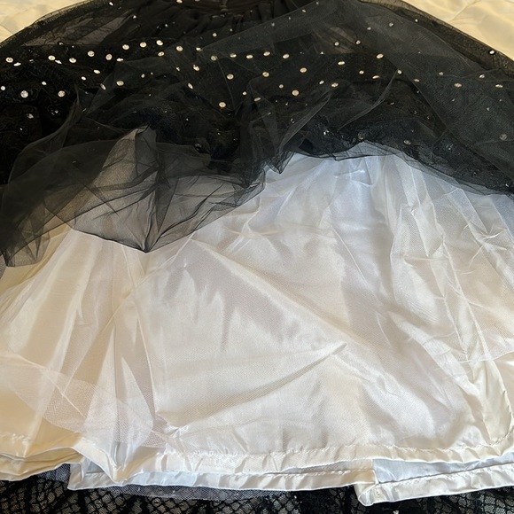 Vintage Custom Made Black Corset Sweetheart Ball gown Rhinestones Sequins Small - Picture 17 of 17